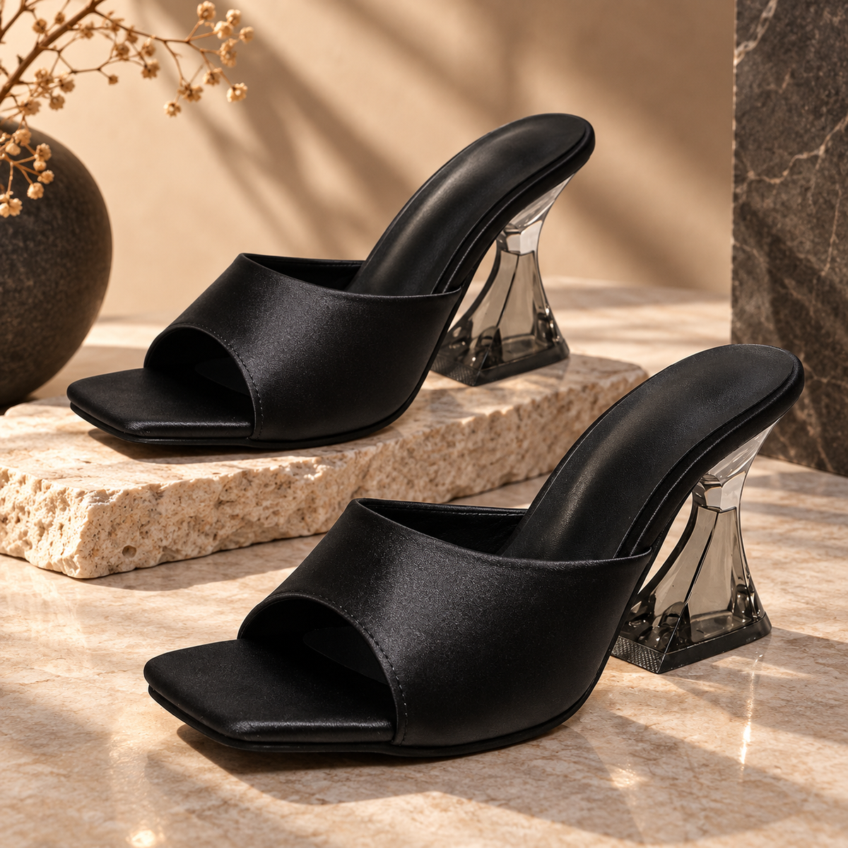Francine Hourglass Heel Mules