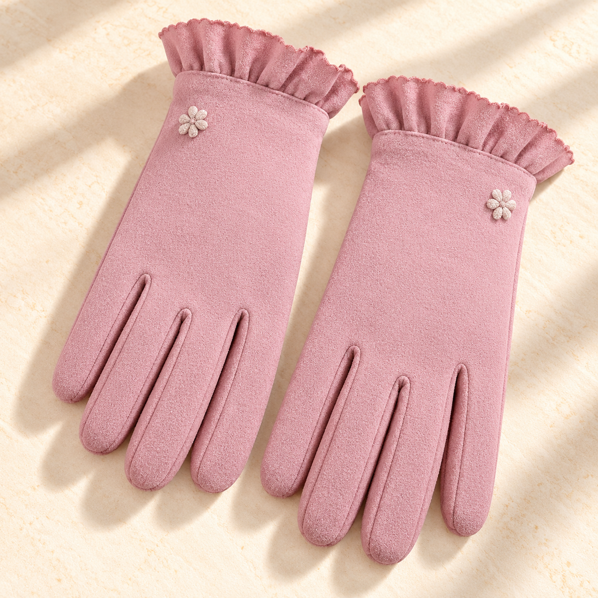 Bianca Ruffle-Cuff Touchscreen Gloves