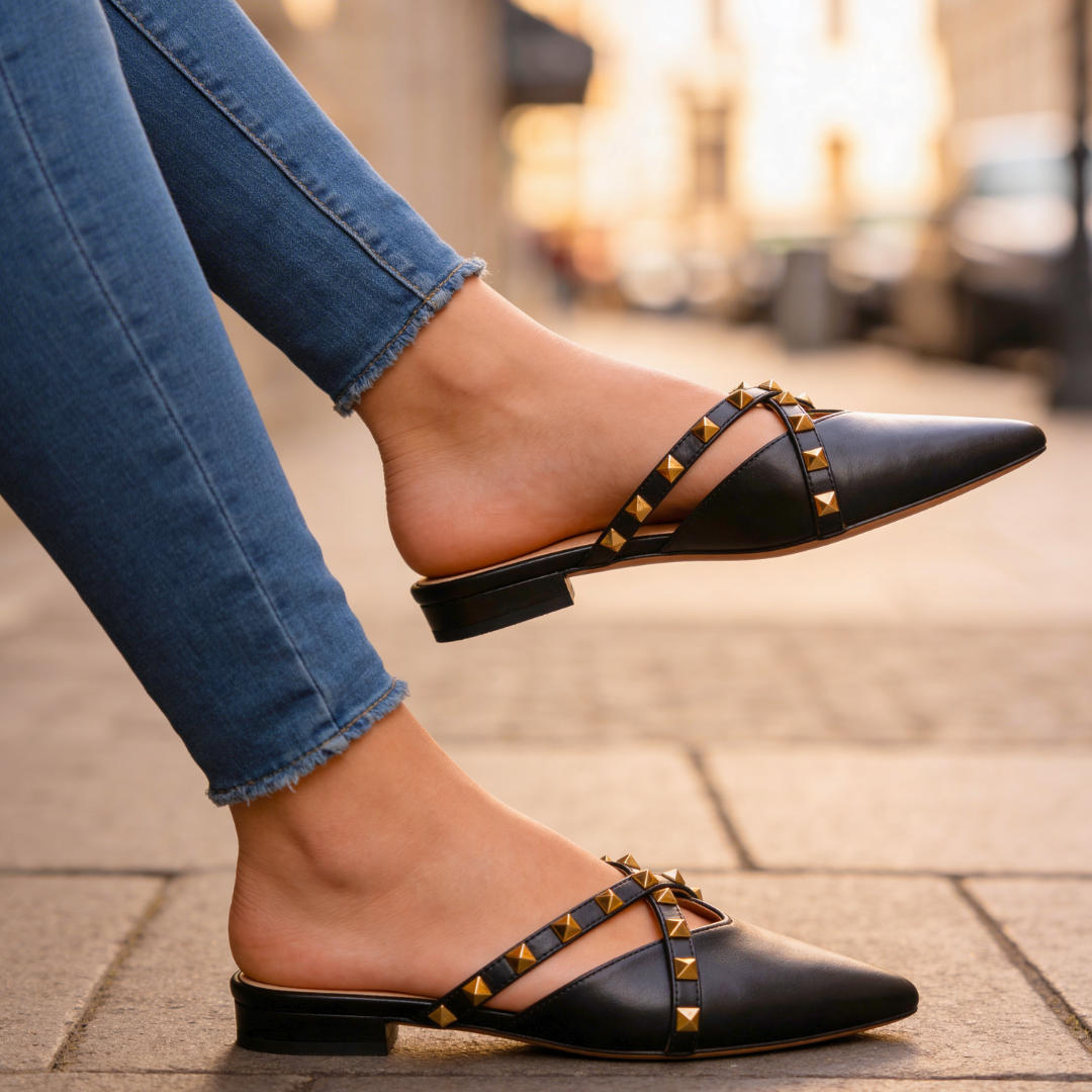 Odessa Crossover Studded Sandals