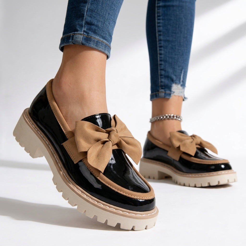 Elle Rae Orthopedic Bow Loafers