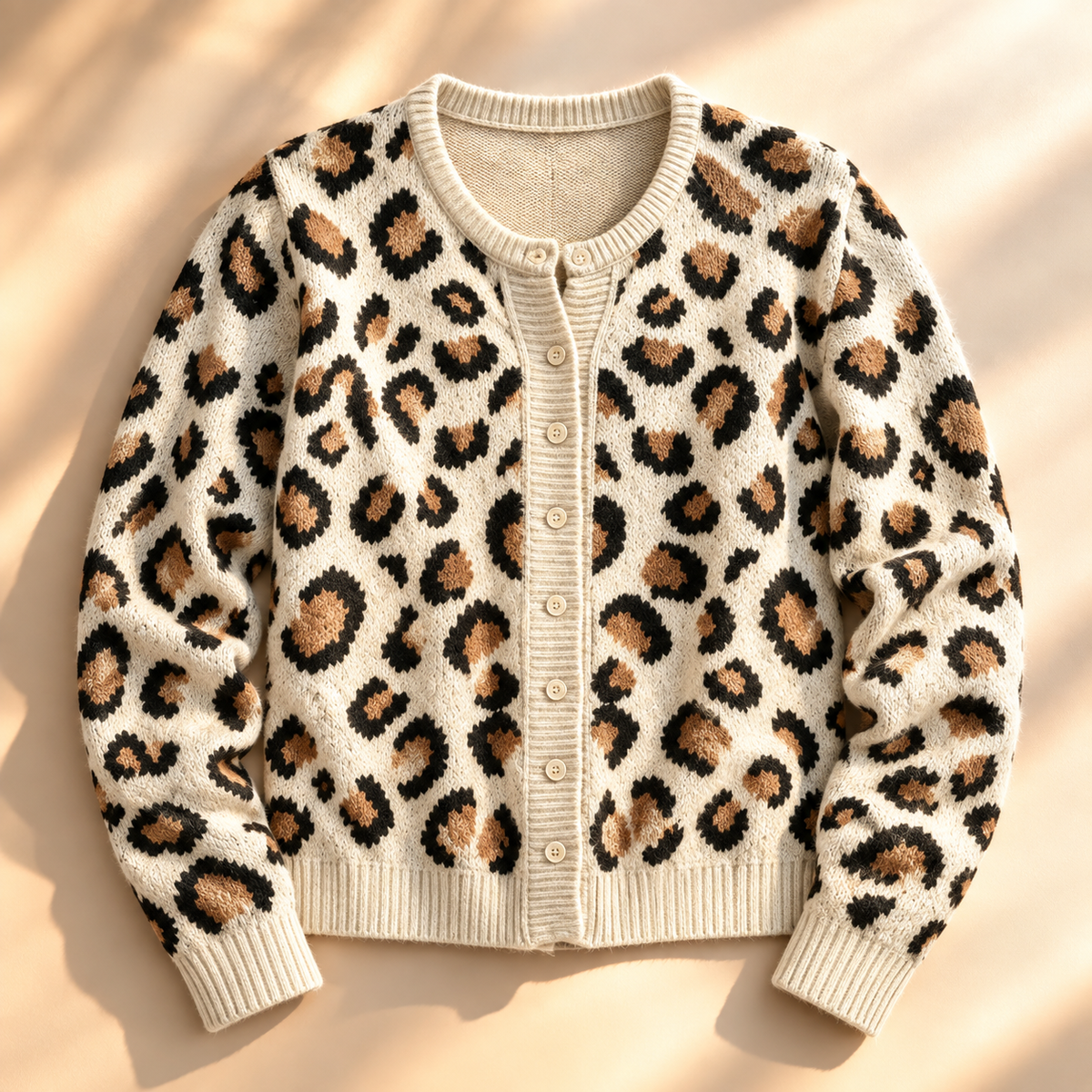 Samantha Leopard Knit Cardigan