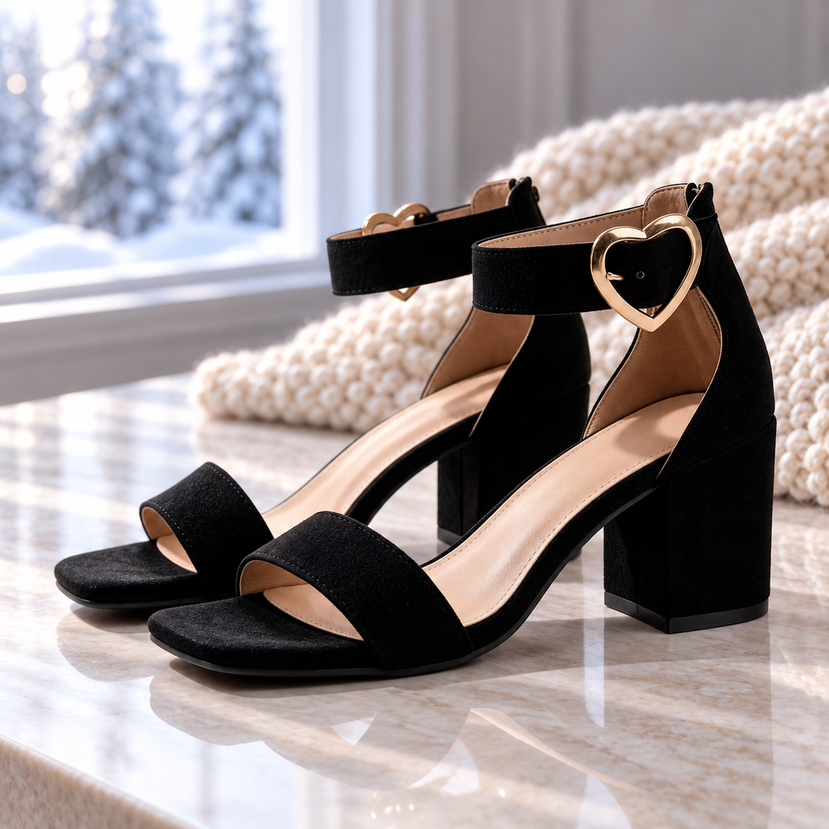 Samantha Heart Buckle Sandals