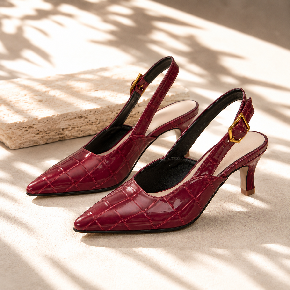 Leila Slingback Kitten Heels