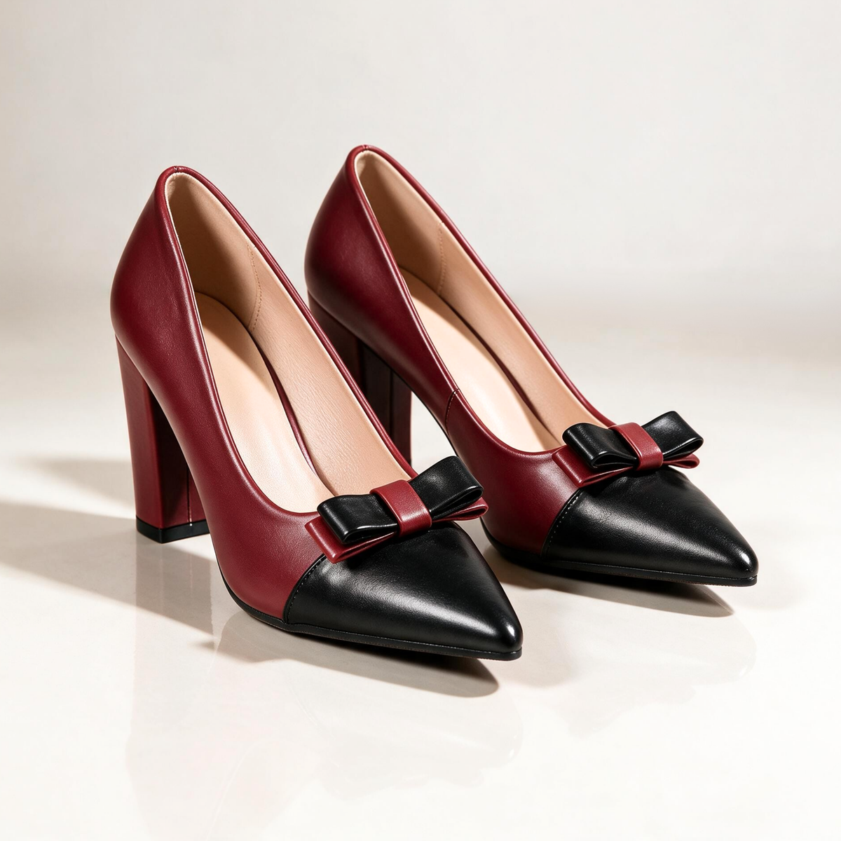 Celine Black Tie Block Heels