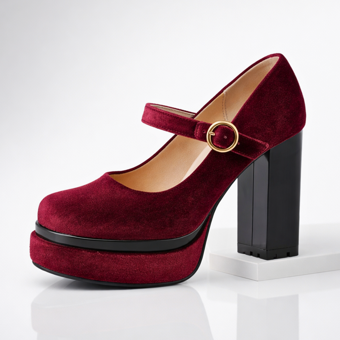 Sofia Rae Velvet Platform Pumps