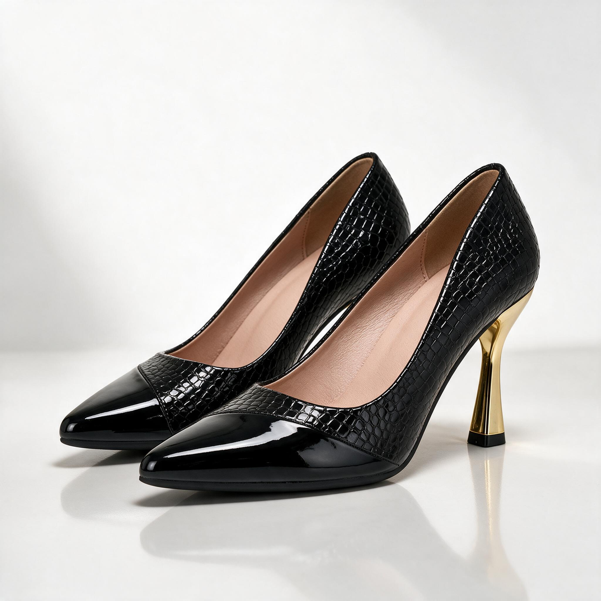 Florine Croc Point Heels