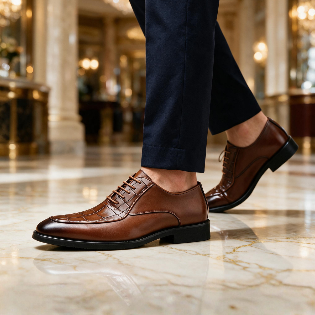 Hutton Croc Dress Shoes