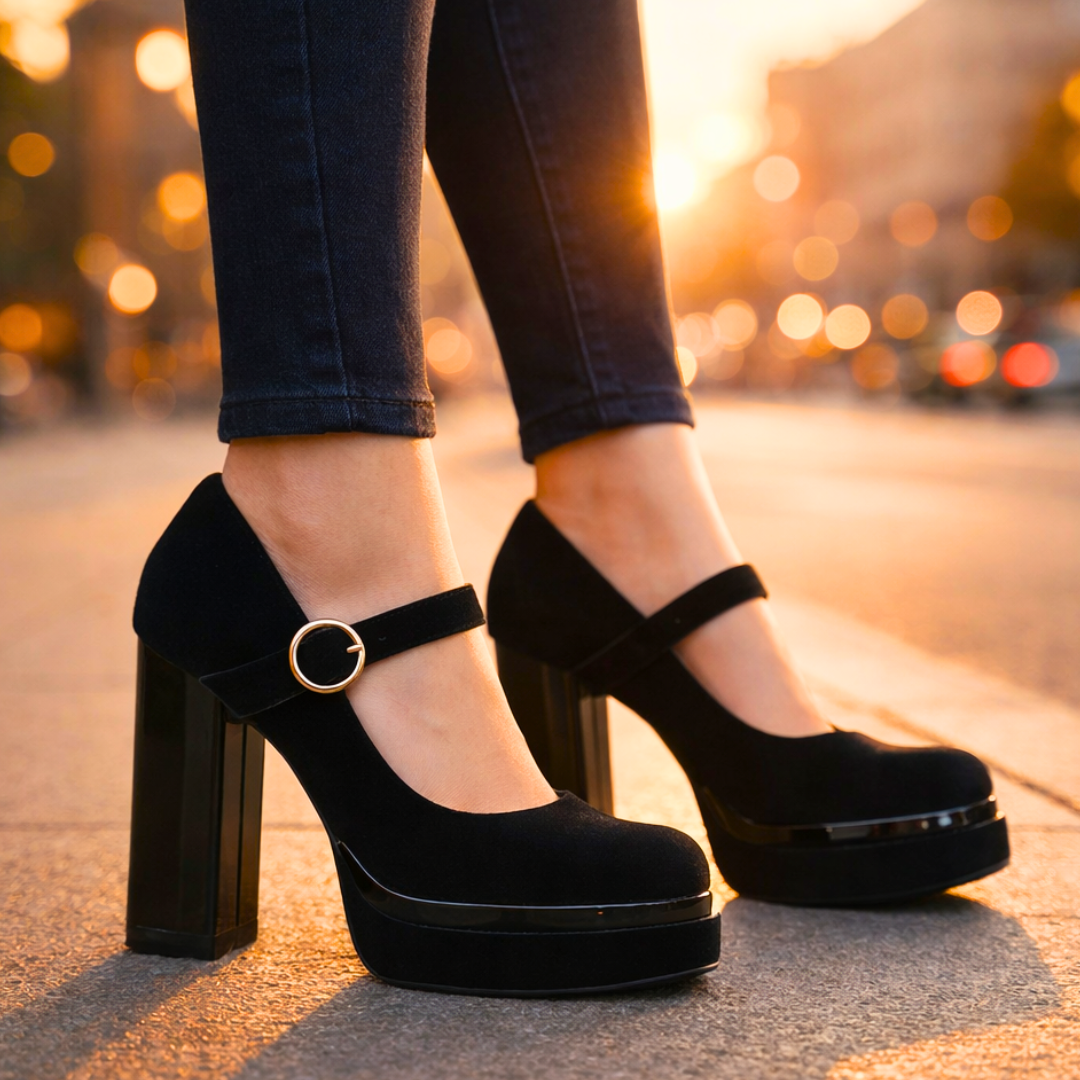 Sofia Rae Velvet Platform Pumps