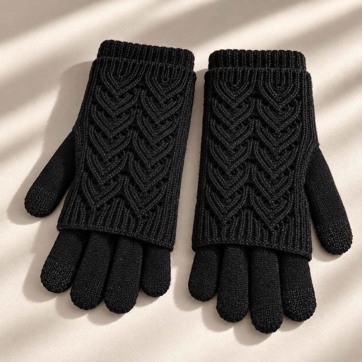 Chloe Layered Knit Gloves