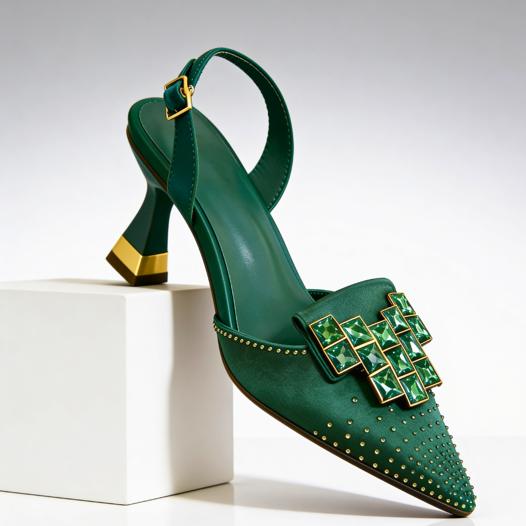 Elena Jewelled Slingback Heels