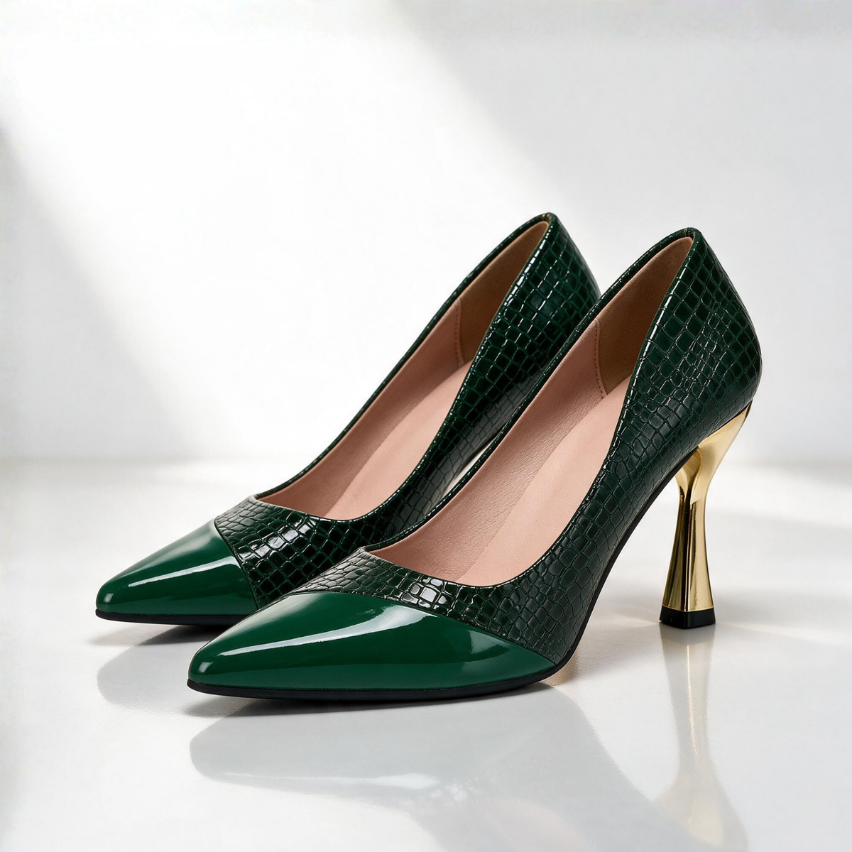 Florine Croc Point Heels