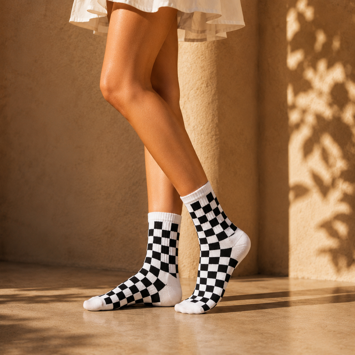Checkboard Crew Socks
