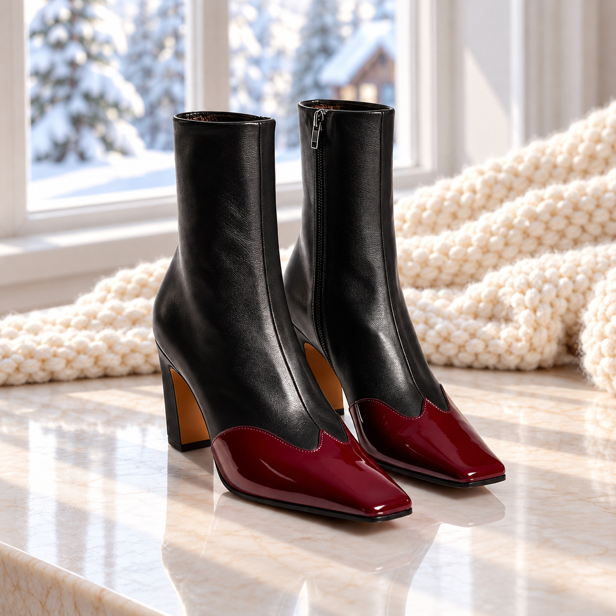 Samantha Two-Tone Boots