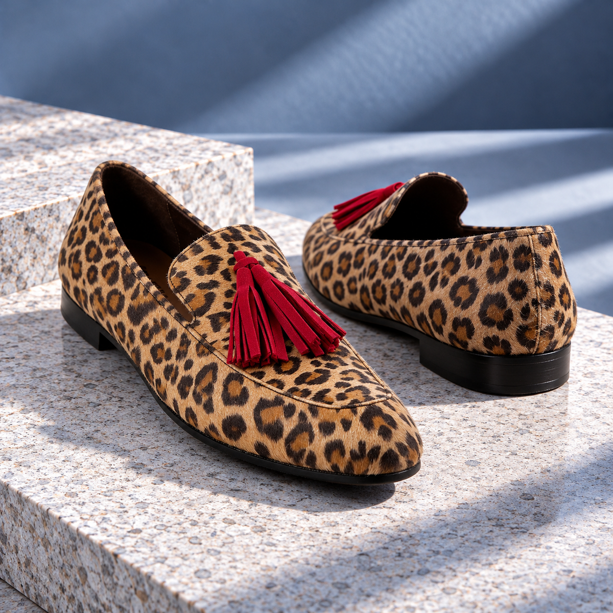 Samantha Leopard Tassel Loafers
