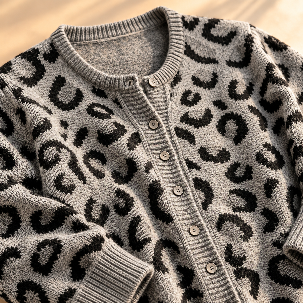 Samantha Leopard Knit Cardigan