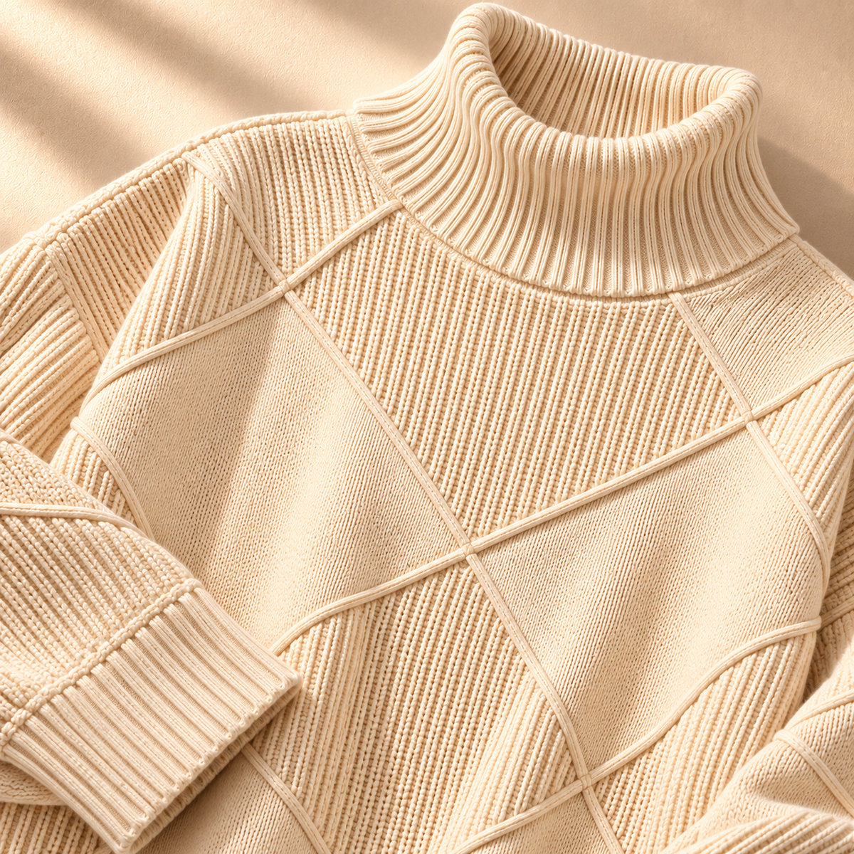 Hazel Lattice Knit Turtleneck