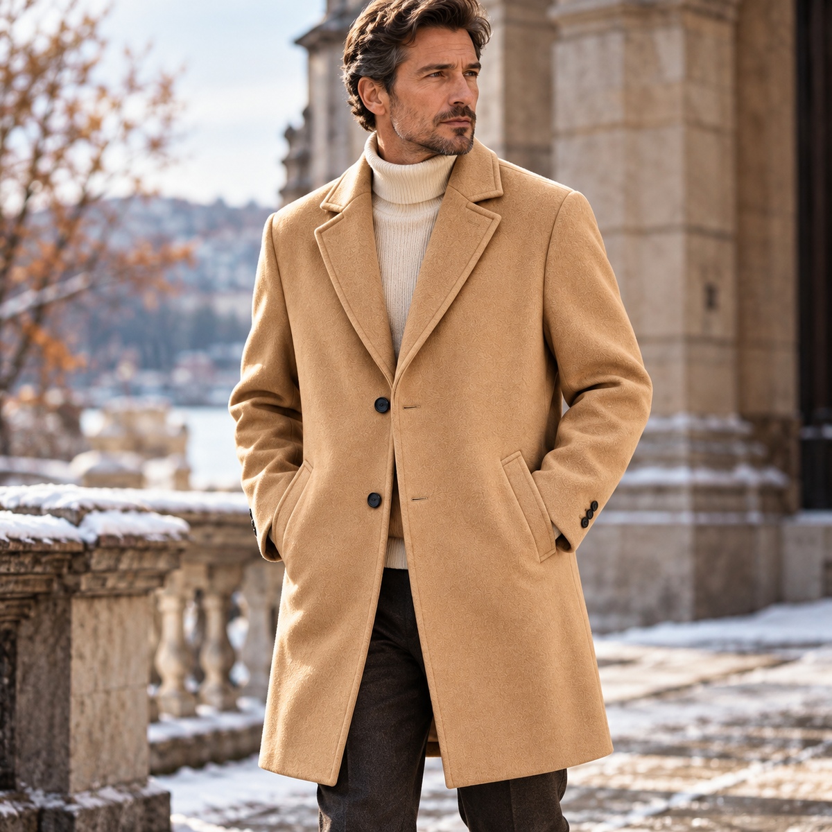 Brandt Notch-Lapel Overcoat