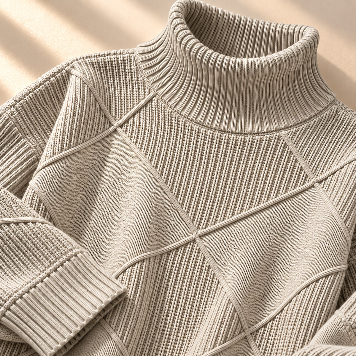 Hazel Lattice Knit Turtleneck