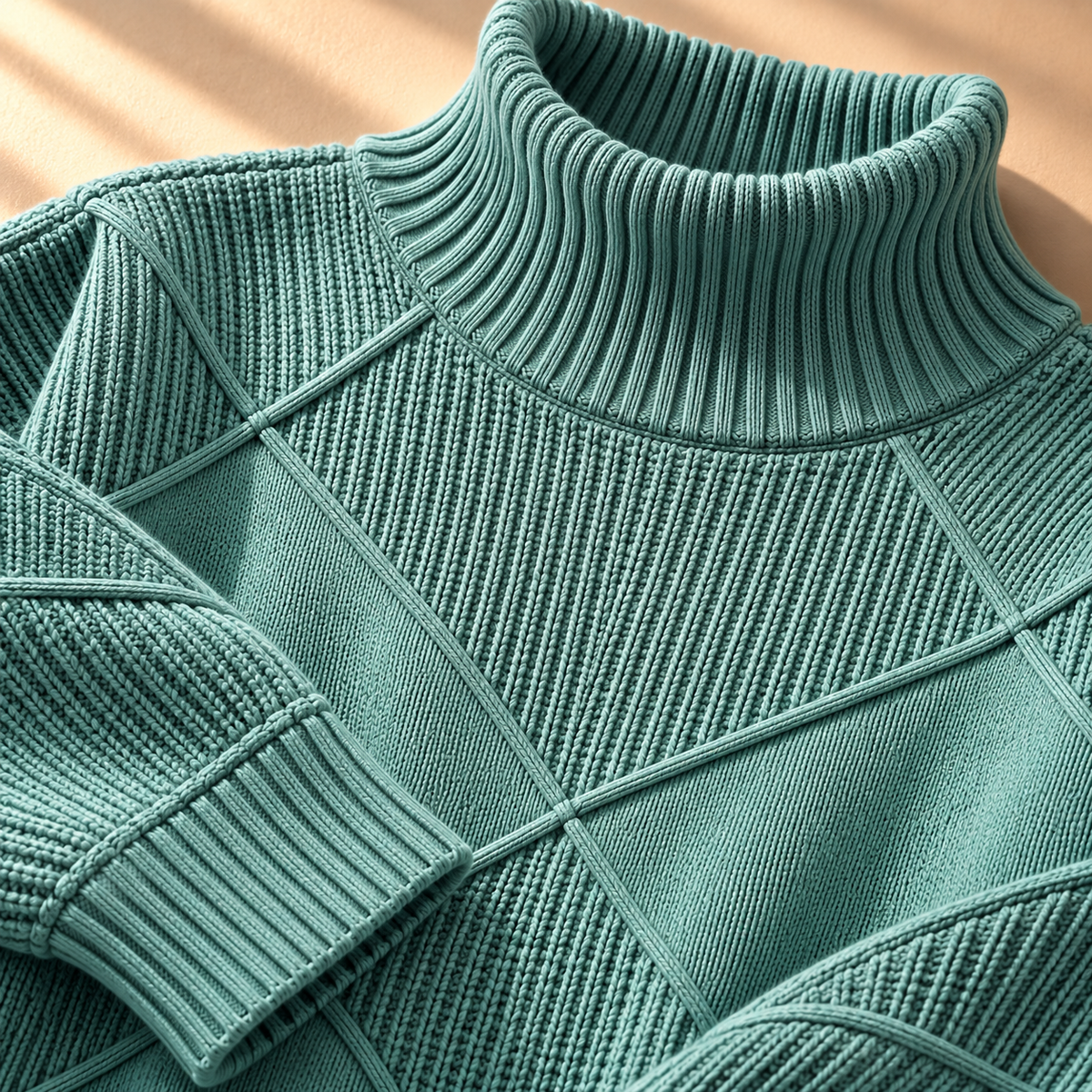 Hazel Lattice Knit Turtleneck