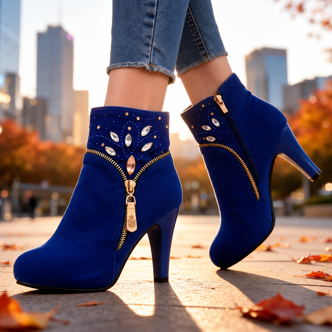 Bianca Rhinestone Ankle Boots