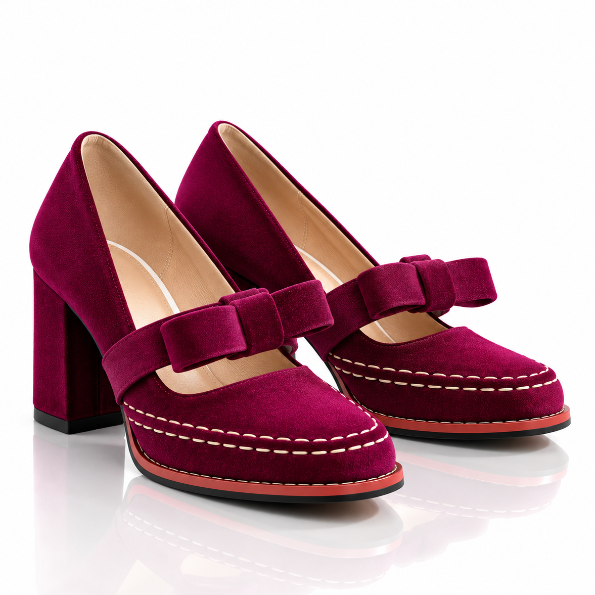 Belle Velvet Mary Jane Heels