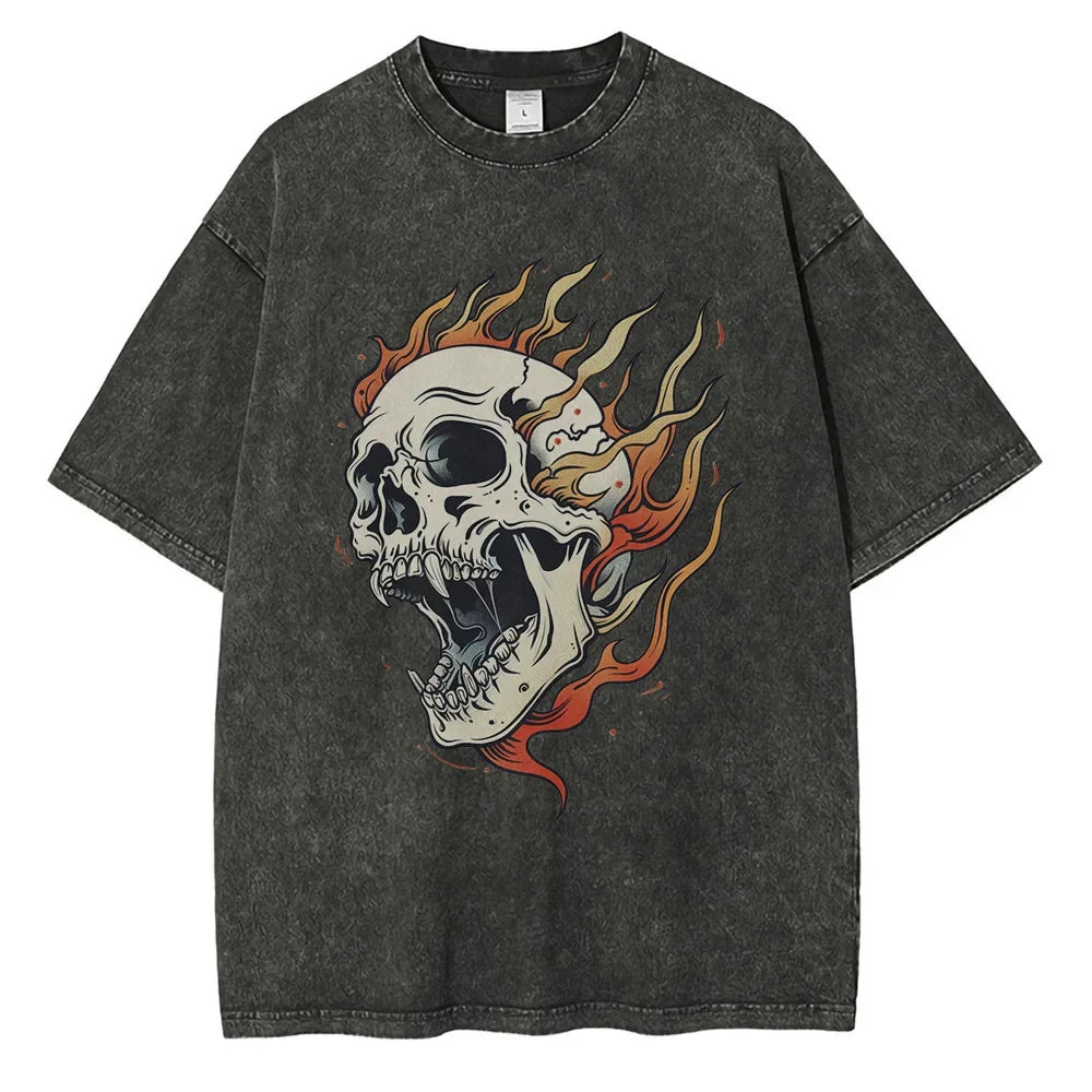 Southbrook Acid Wash Flame Tee