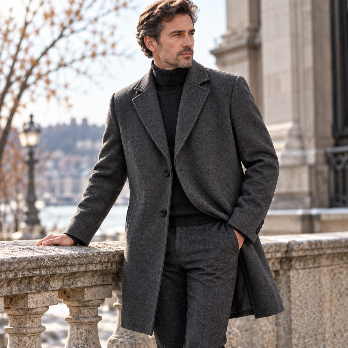 Brandt Notch-Lapel Overcoat
