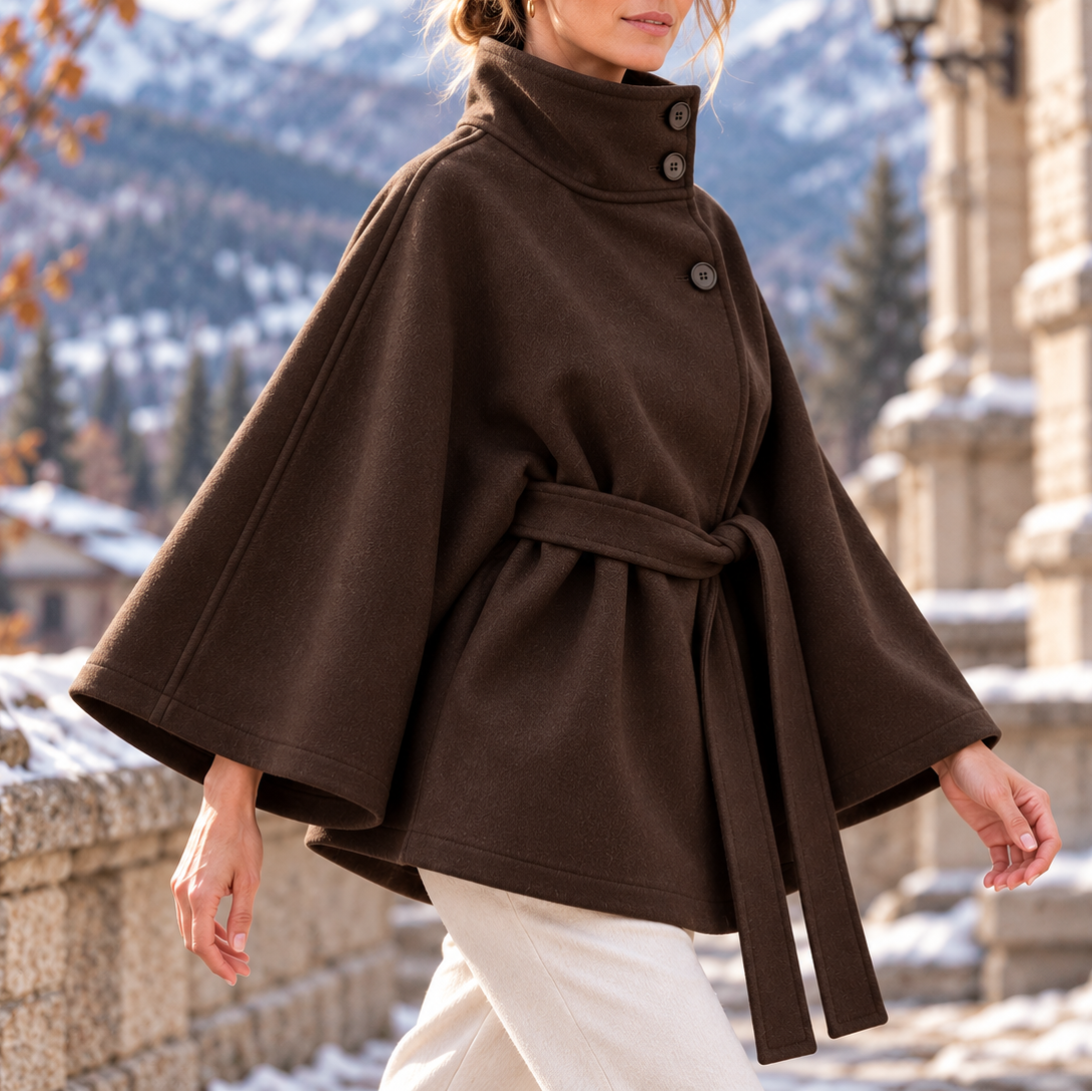 Elena Belted Cape Jacket