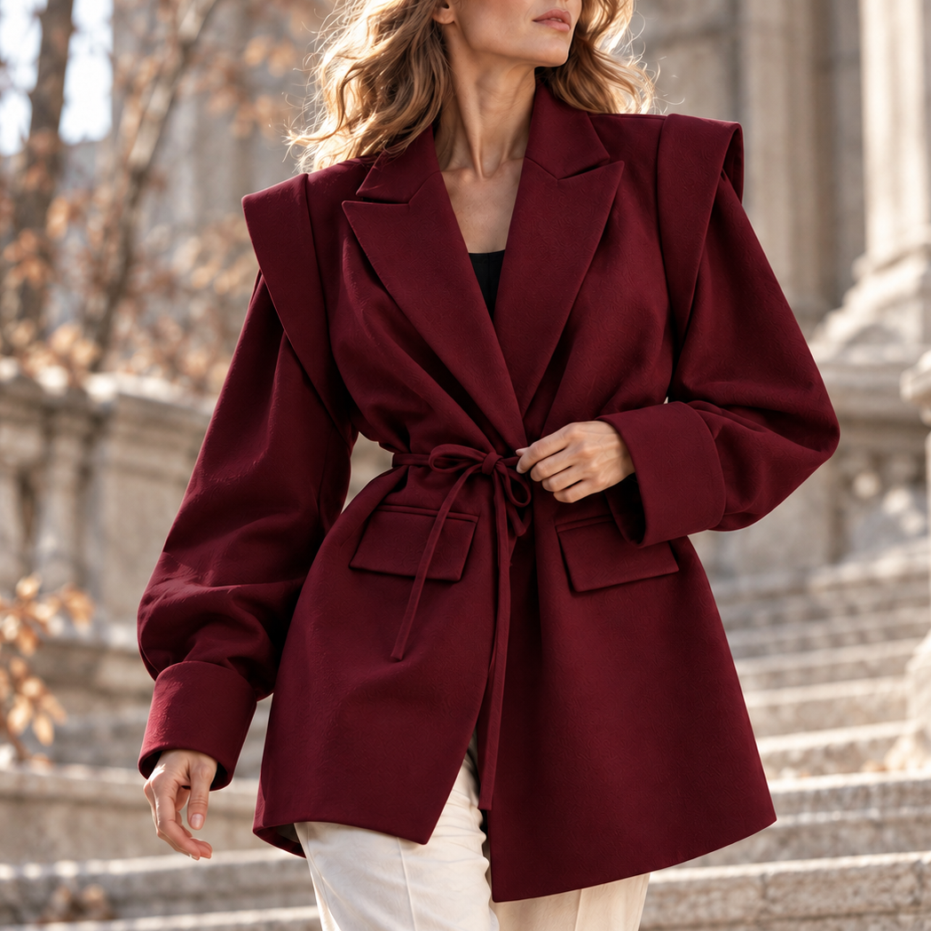 Madeline Layered-Shoulder Blazer