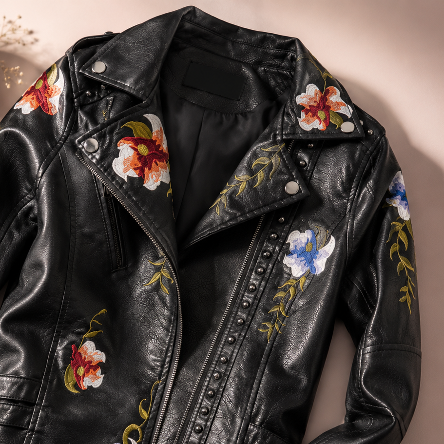 Delevigne Floral Biker Jacket