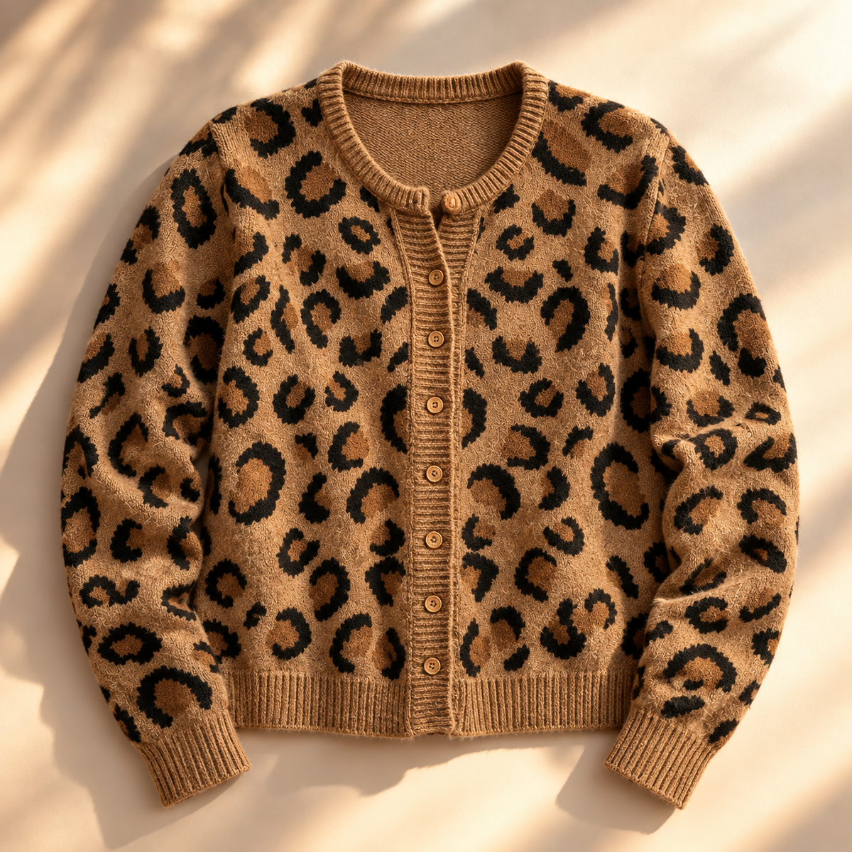Samantha Leopard Knit Cardigan