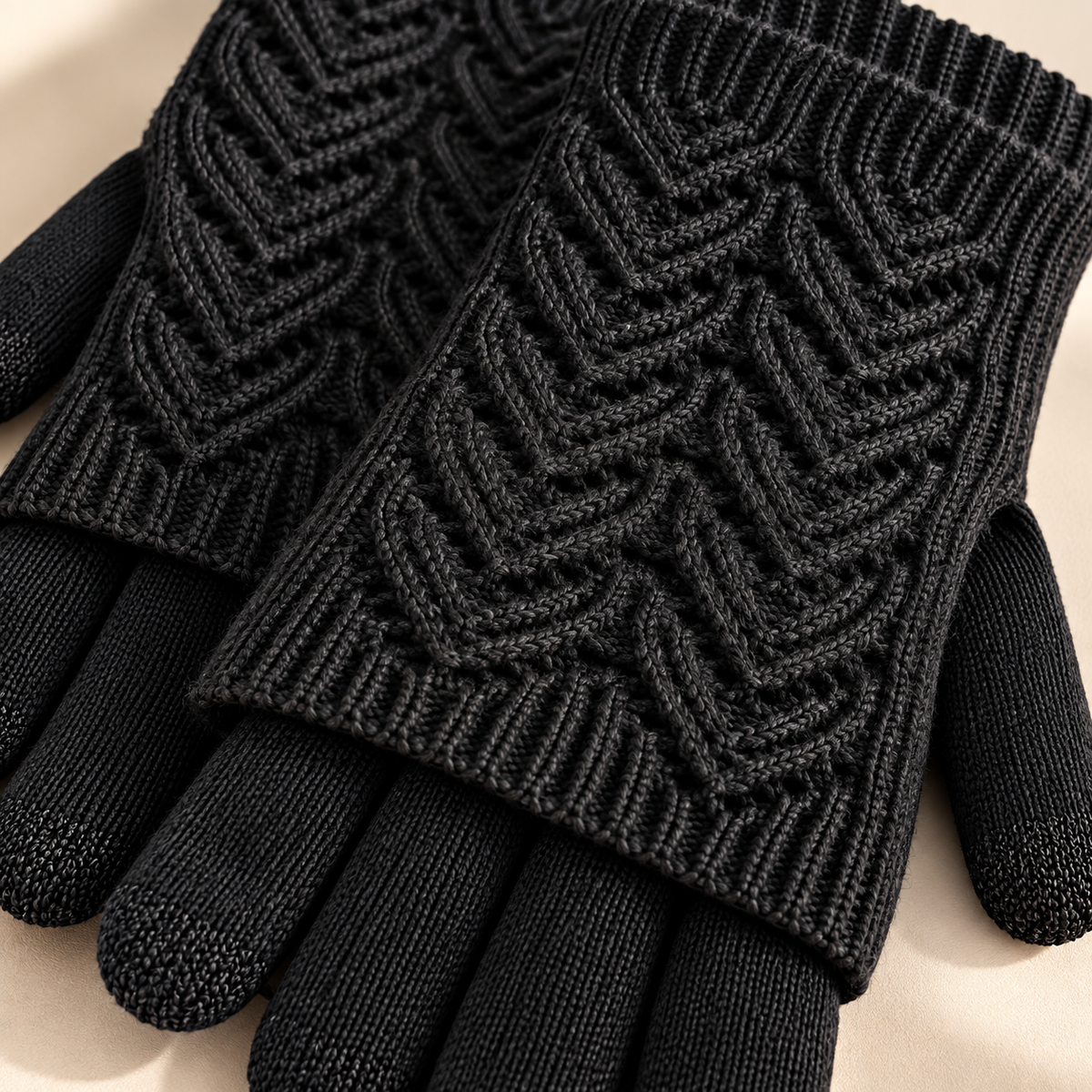 Chloe Layered Knit Gloves