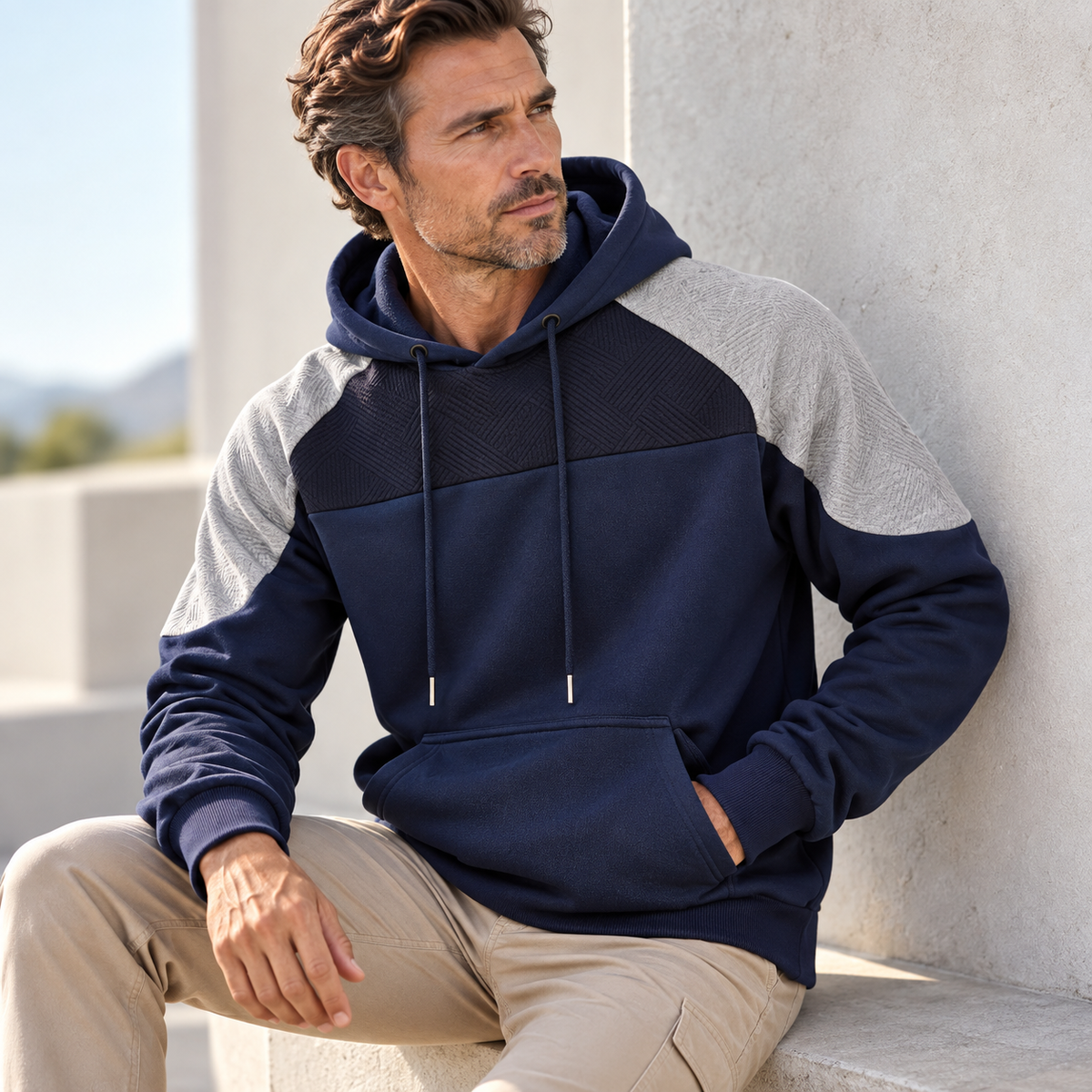 Hutton Panel Fleece Hoodie