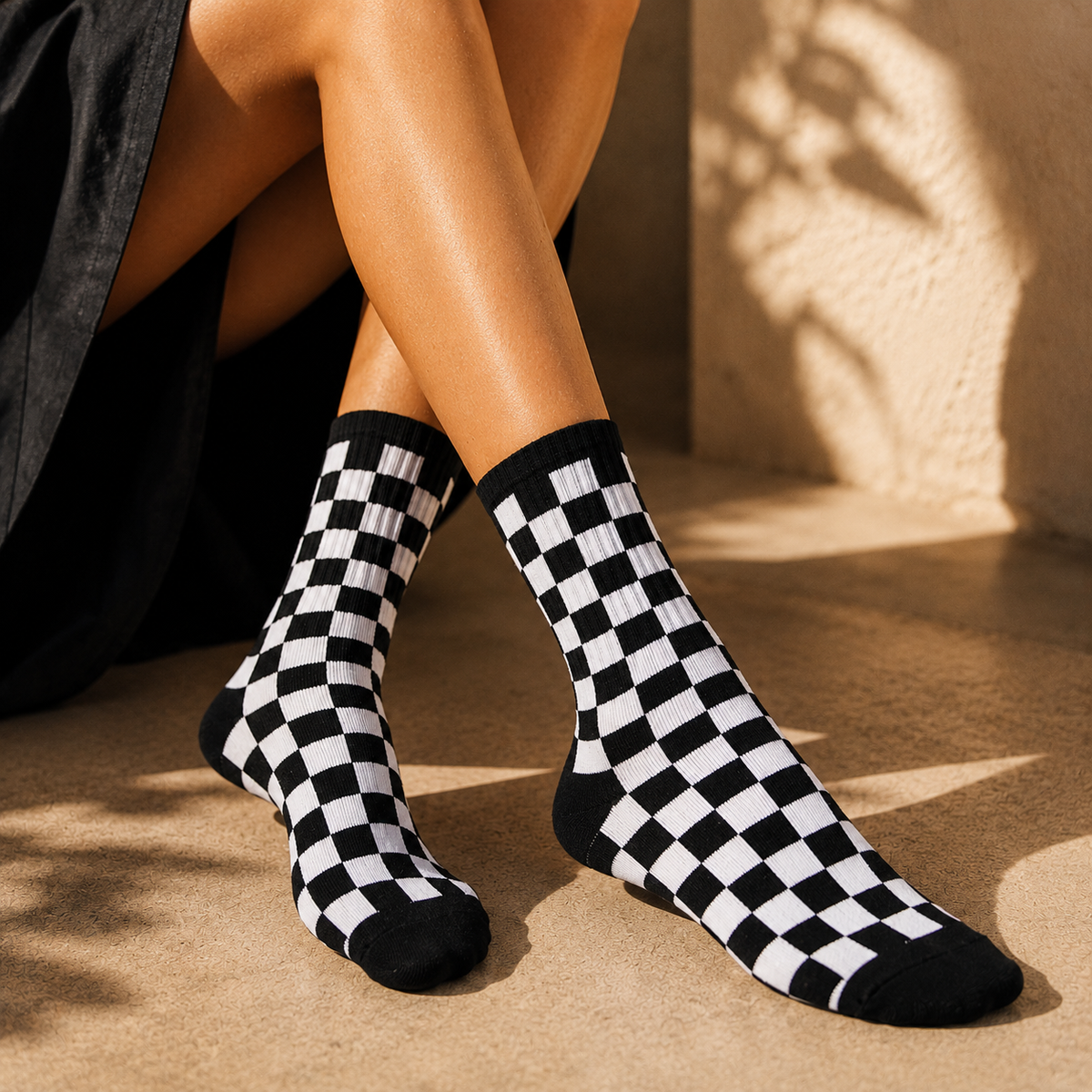 Checkboard Crew Socks
