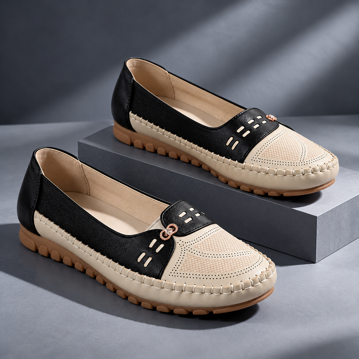 Carmella Two-Tone Slip-On Flats