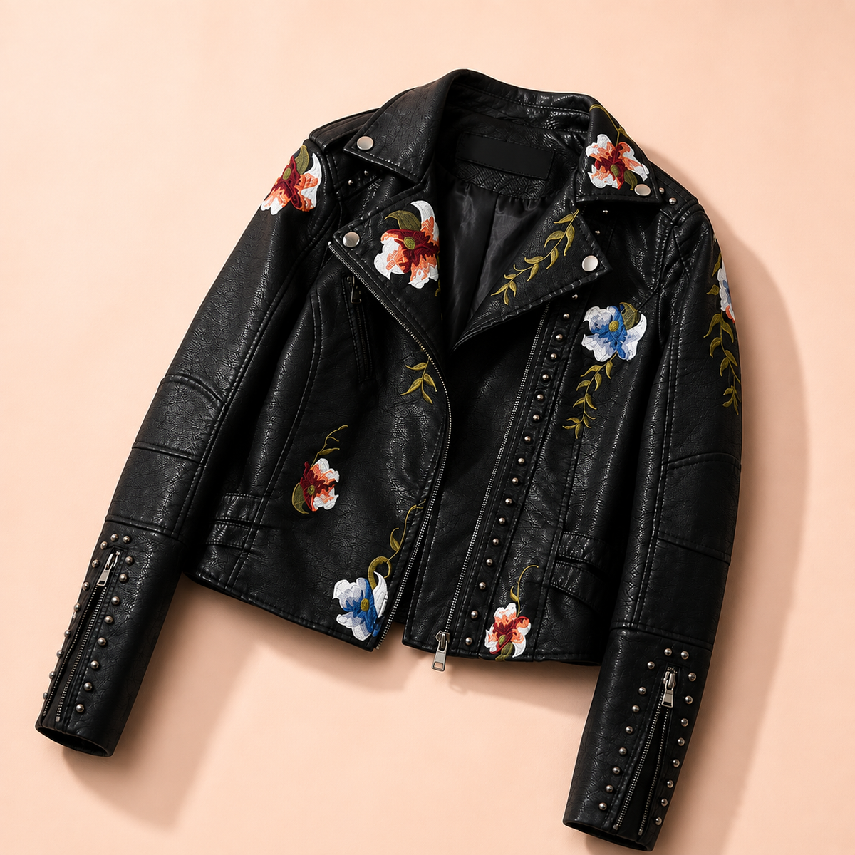 Delevigne Floral Biker Jacket