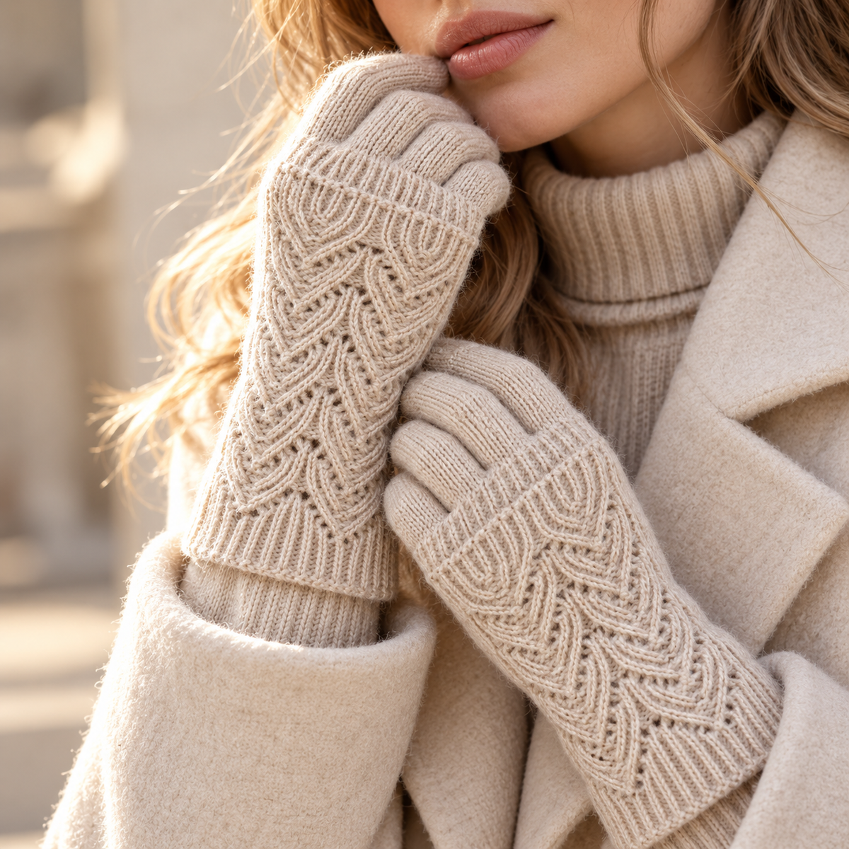 Chloe Layered Knit Gloves