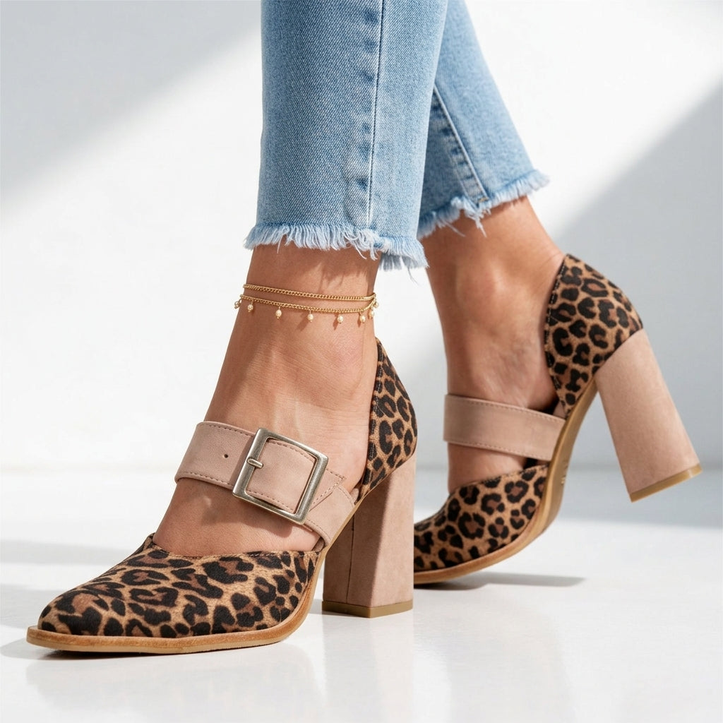 Carrie Leopard Mary Jane Heels