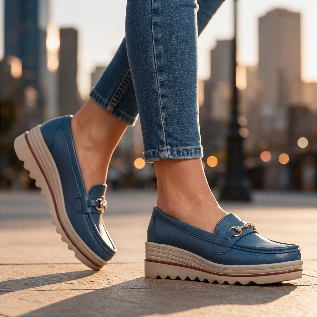 Elle Rae Orthopedic Platform Loafers