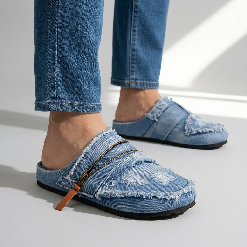 Jones Denim Zip Mule