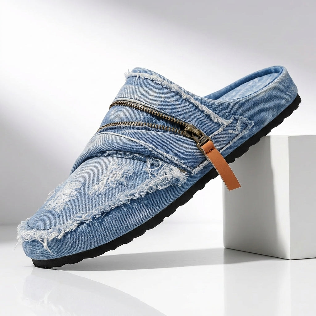 Jones Denim Zip Mule