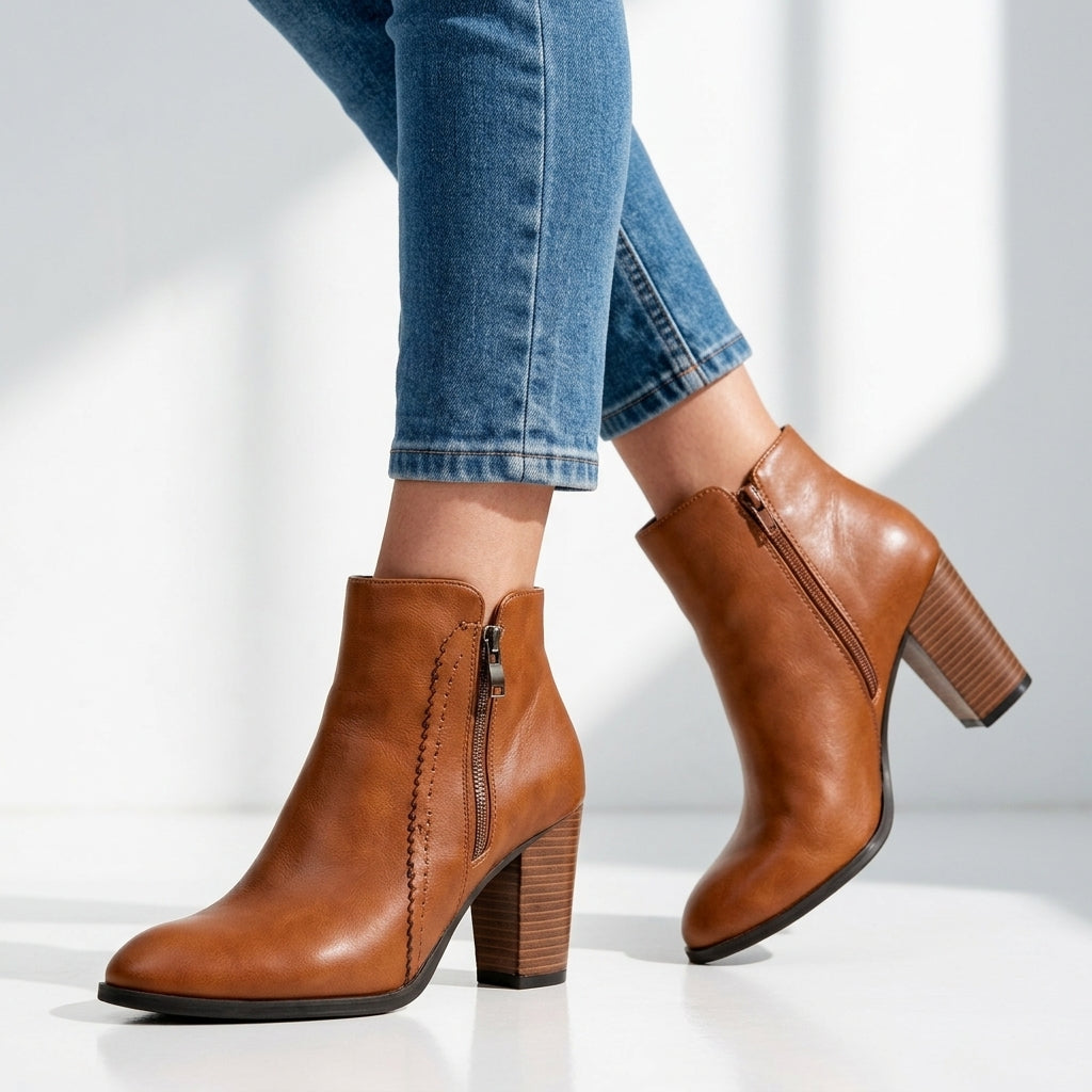 Odette Block Heel Ankle Boots