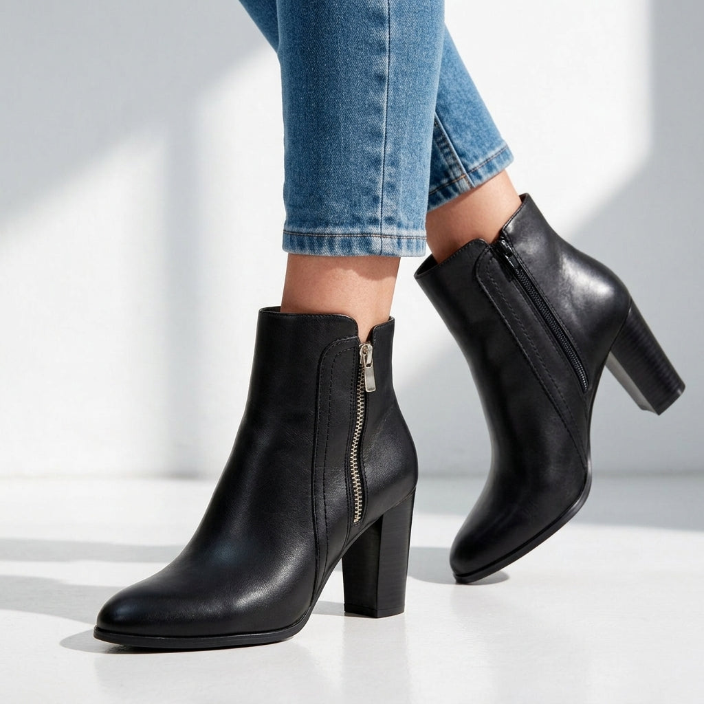 Odette Block Heel Ankle Boots
