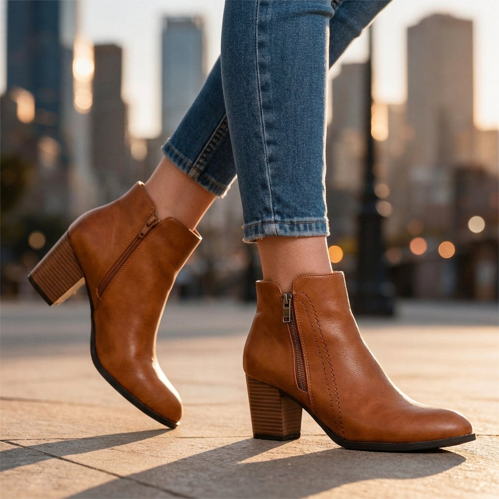 Odette Block Heel Ankle Boots