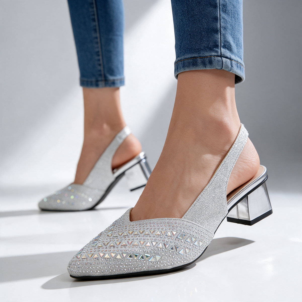 Noemi Sparkle Slingbacks