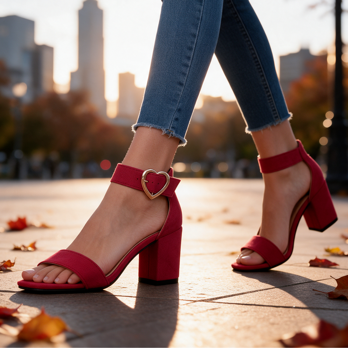 Samantha Heart Buckle Sandals