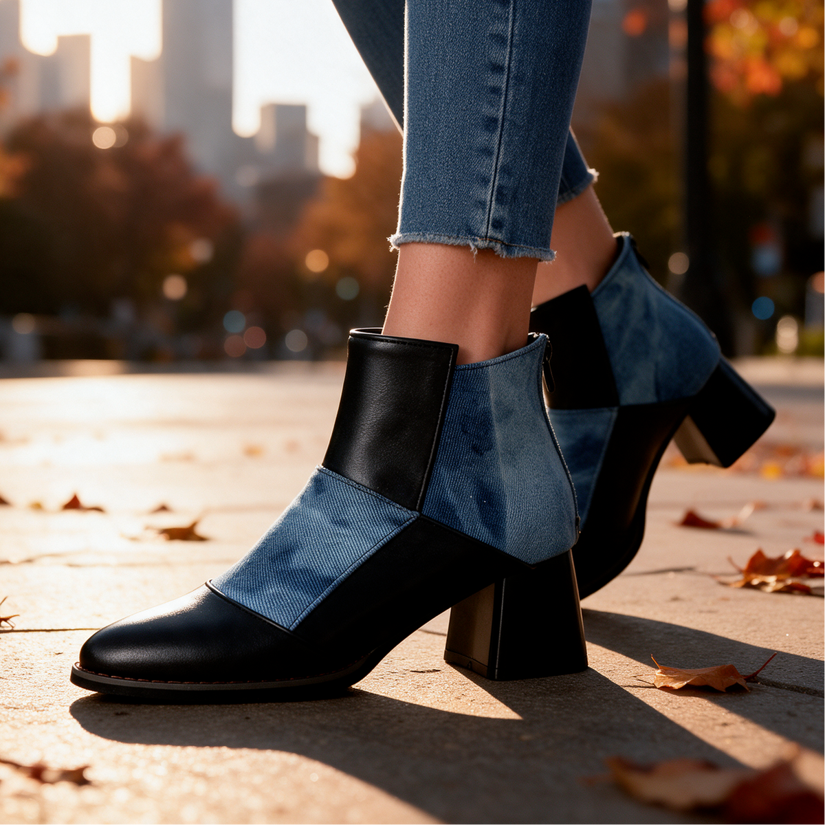 Joanne Patchwork Ankle Boots