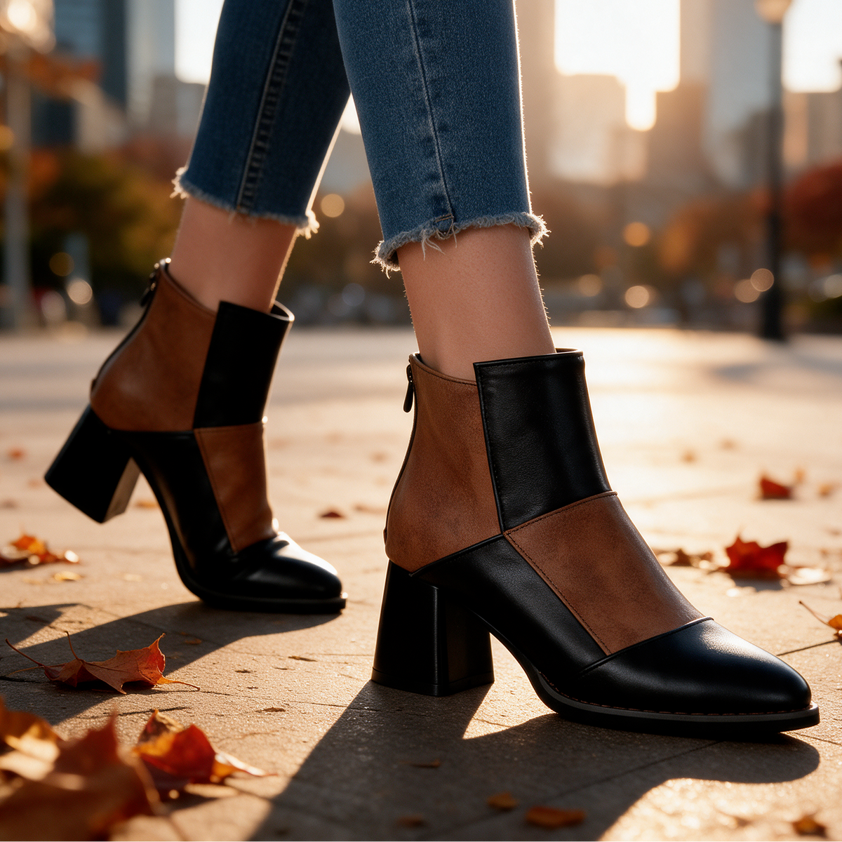 Joanne Patchwork Ankle Boots