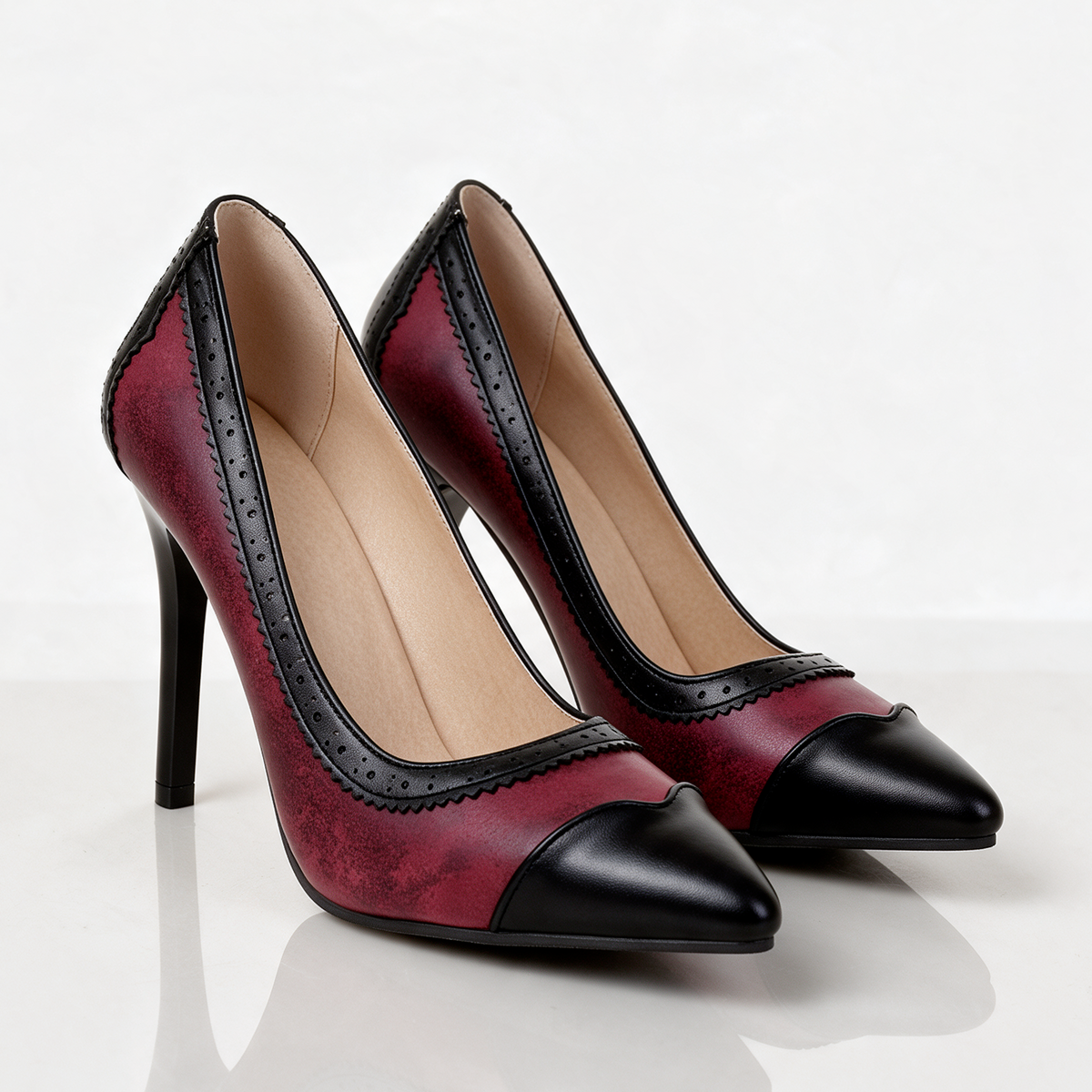 Elaine Brogue Stiletto Pumps