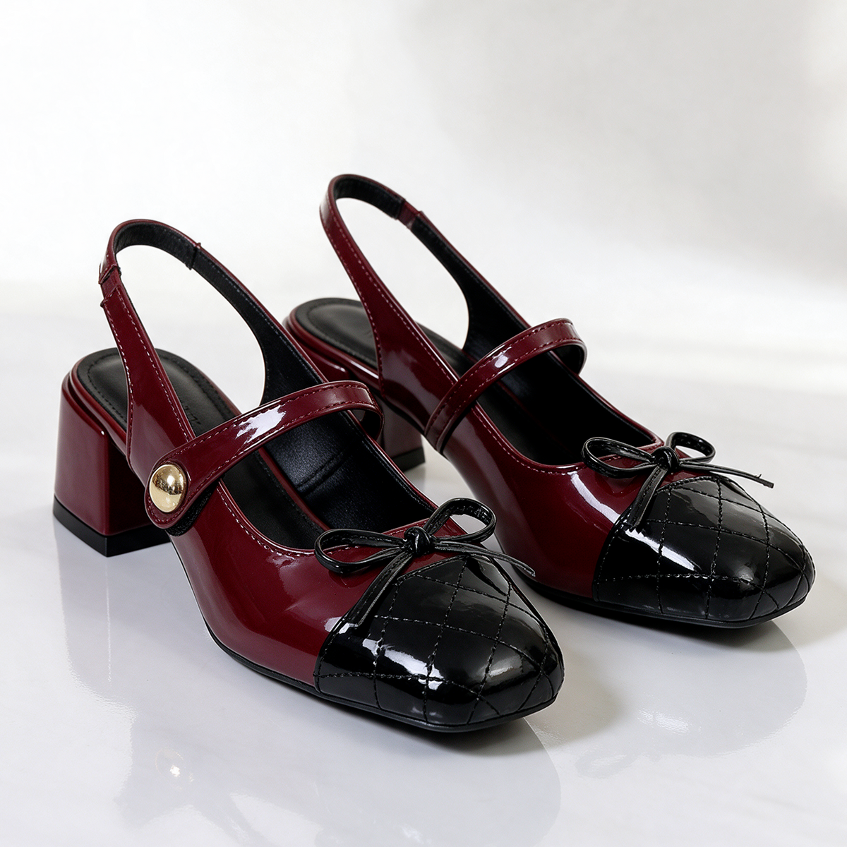 Belle Two-Strap Mary Jane Heels